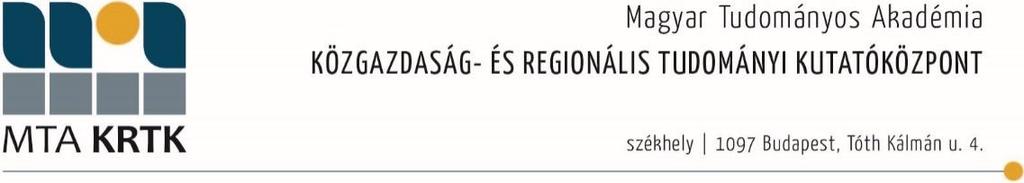 MTA Közgazdaság- és Regionális Tudományi Kutatóközpont (MTA KRTK) ADATKEZELÉSI TÁJÉKOZTATÓ az MTA KRTK