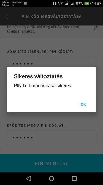 PIN-kódját sikeresen