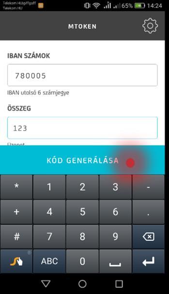 6. Nyomjon a Kód generálása menüpontra.