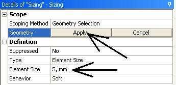 Ha az egyes élek, felületek mentén külön elemméretet akarunk beállítani, akkor az Insert/Sizing parancsot kell