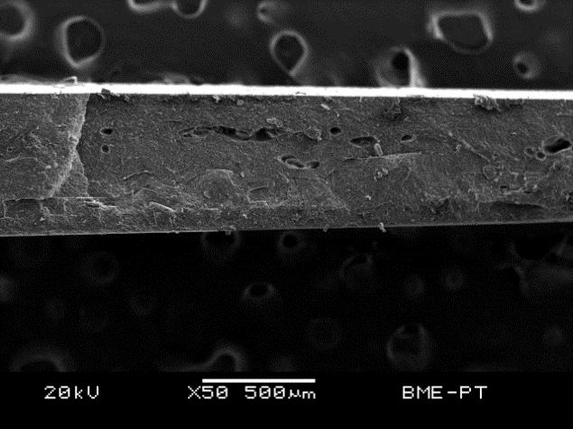 erősítőanyagokat tartalmazó laminátoknál tanultakat, hogy a nanoszálas szövedékkel készült laminátokon alkalmazott görgőzés minden esetben jelentős javulást okozott a nanokompozit minták
