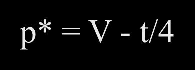 Elhelyezkedés n=2 esetén V P p* = V - t/4 P V P=V - t/4 V - t/4 c c z