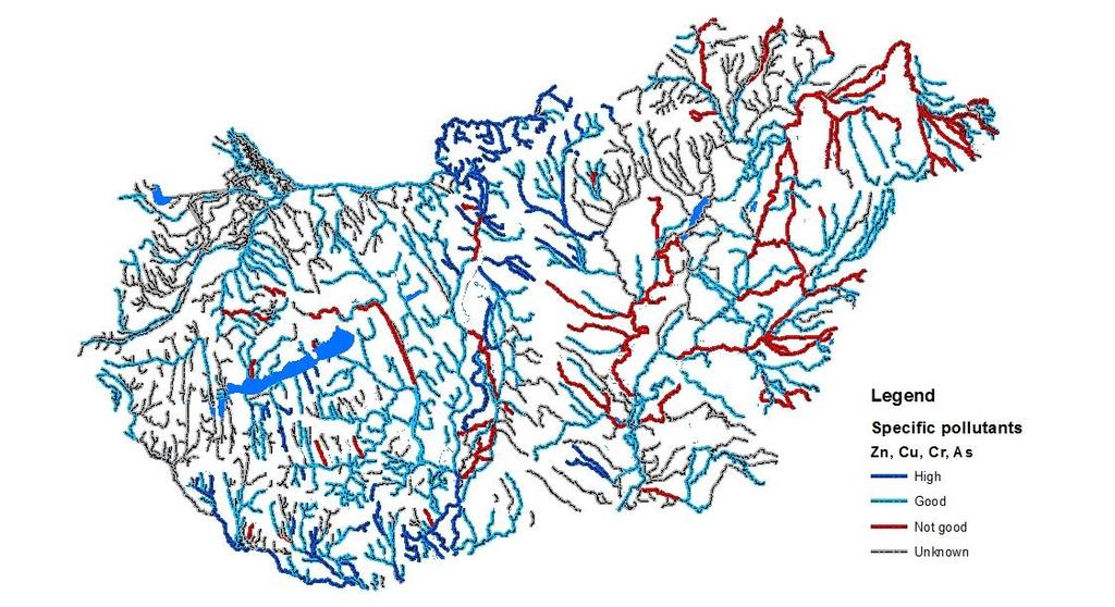 pollutants Felszíni víztestek állapota a