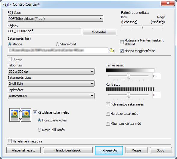 Szkennelés a számítógép használatával Fájlba szkennelés 6 A Fájlba szkennelés funkcióval a merevlemez egyik mappájába szkennelhet képet a támogatott fájlformátumok egyikében.