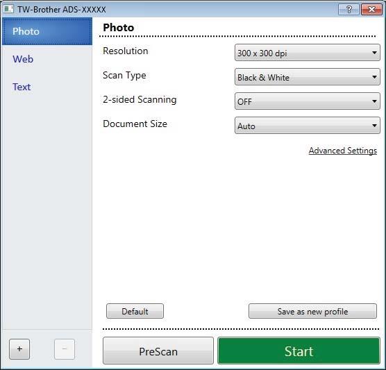 Szkennelés a számítógép használatával A TWAIN-illesztőprogram beállításai 6 A TWAIN-illesztőprogram beállításainak megjelenítéséhez kattintson az Alapvető képernyőre vagy a Haladó beállítások
