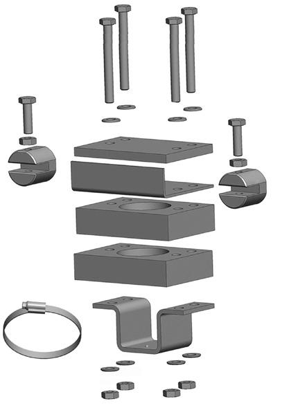 Különleges tartozékok beszerelése 1. Elválasztó elem 30 mm 140 mm - 110 mm alvázmagassággal rendelkező lakókocsik magasságkiegyenlítésére, cikksz. 60030-95000. 5.