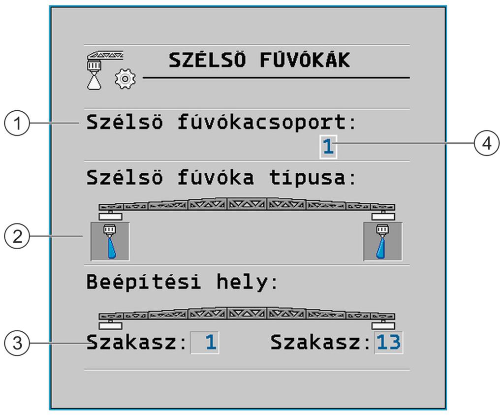 A vezérlő számítógép konfigurálása Szélső határoló fúvókák 7 7.