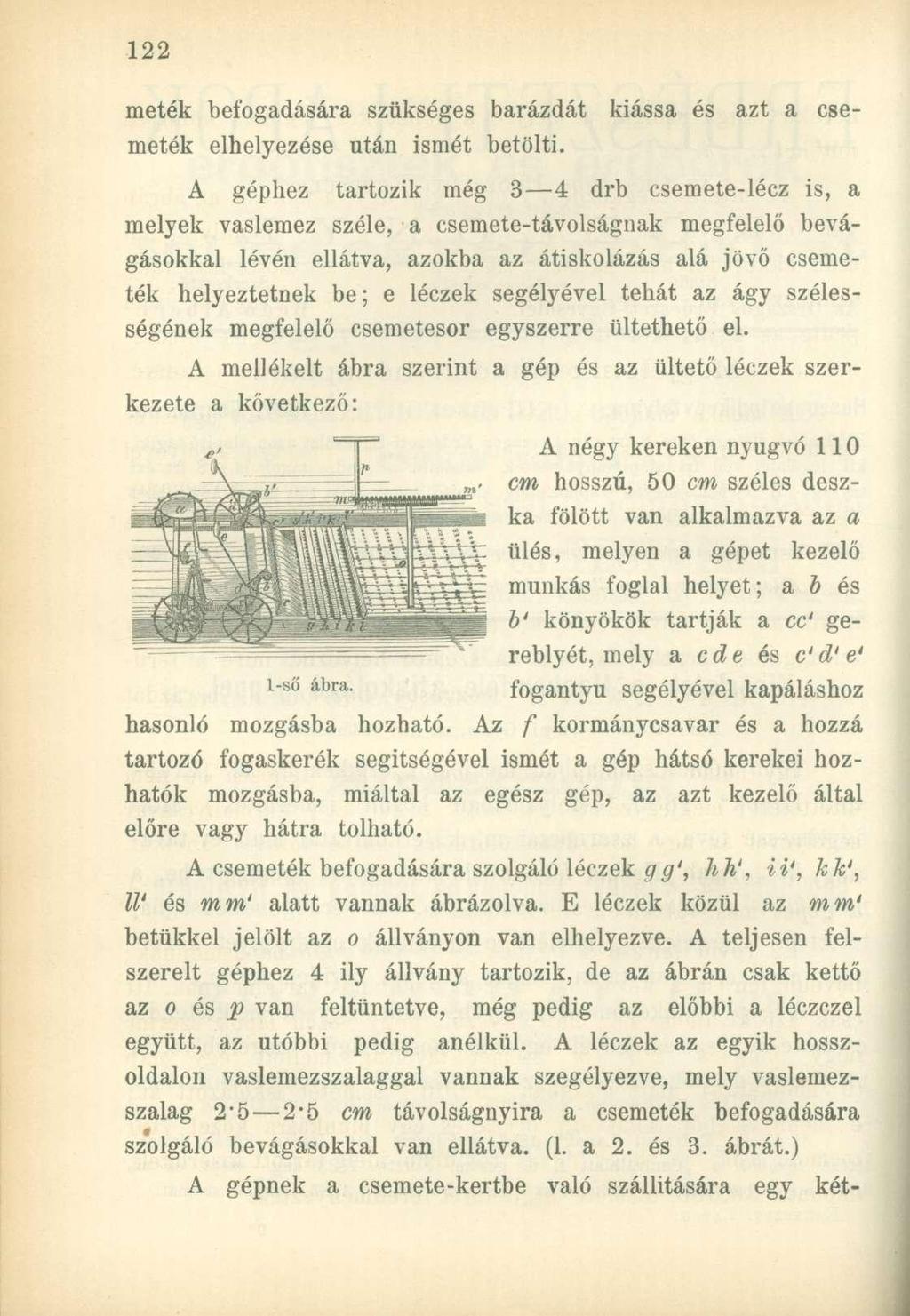 meték befogadására szükséges barázdát kiássa és azt a csemeték elhelyezése után ismét betölti.