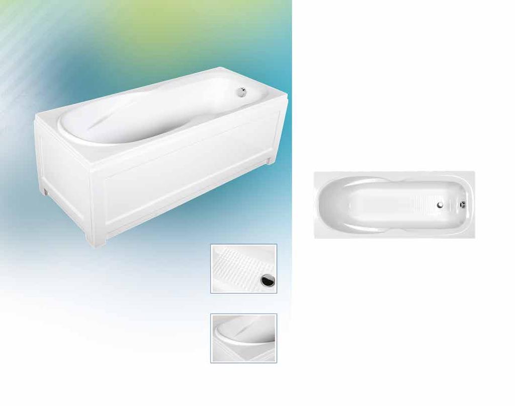 Molly 150x70, 160x70, 170x70 10 antibakteriális felület kedvező ár/érték arány Csúszásgátlóval kialakított lábrész a biztonságos zuhanyzásért. A képen balos oldallap látható.
