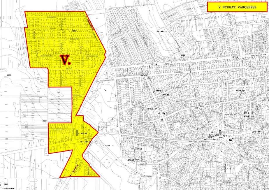 V. Nyugati városrész 46. térkép: Nyugati városrész Forrás: saját szerkesztés 45.
