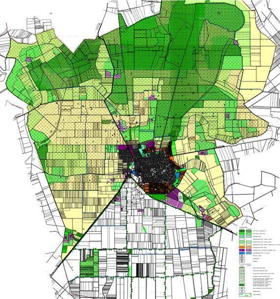14. térkép: Dévaványa településszerkezeti terv, igazgatási