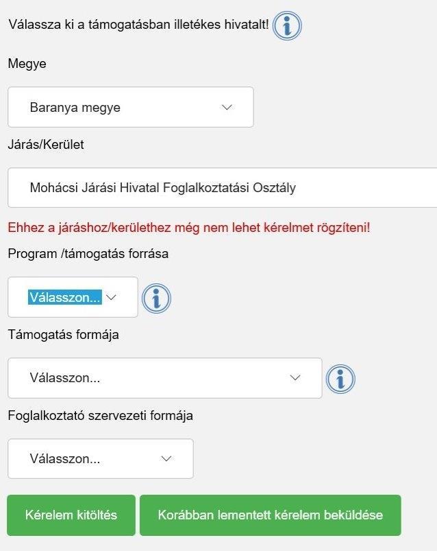 1. A támogatási kérelmek kitöltése, PDF generálás Elérés: https://tamogatas.wbl.