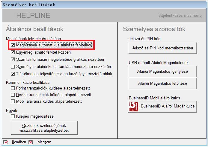 A megbízás aláírása után a táblázatban a tétel állapotát jelző ikon megváltozik, ha az aláírási jogok elegendőek a tétel aláírásához.