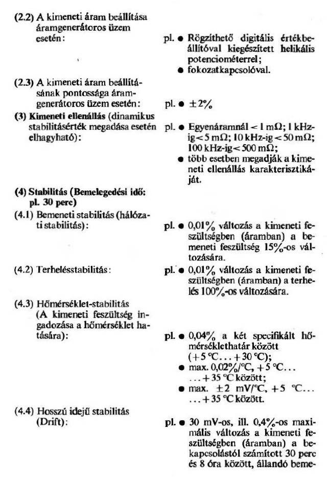 (2.2) A kimeneti áram beállítása áramgenerátoros üzem esetén: (2.