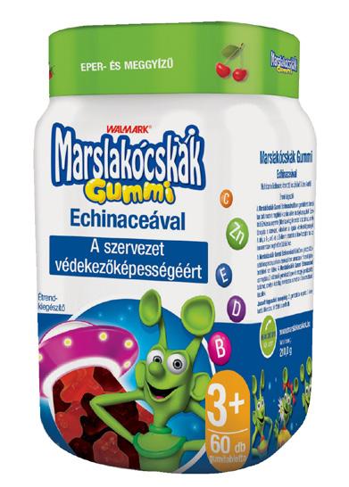 Gyermekeink egészsége Izom, izület most sak Marslakóskák Gummi Ehinaeával, 60 db A vitaminok és ásványi anyagok mellett Ehinaea gyógynövény kivonatot tartalmaz,