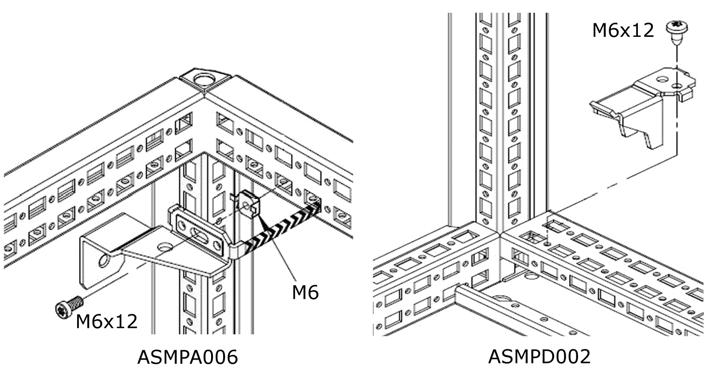 Csomagolási egység: 2 rögzítő fül szerelési anyagokkal ASMPE002: kiegészítő szerelőlap rögzítő.