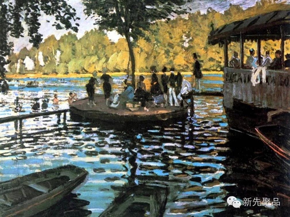 19. kép Monet La Grenouillere (19. kép) és az Impresszió-Napfelkelte (20. kép) c.