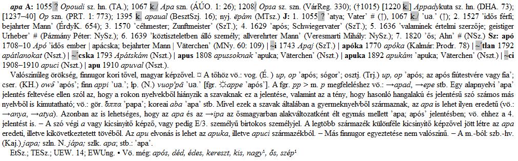 giai szakaszaiban 33 400 idegen nyelvi adat található (ezek között igen nagy számban vannak különféle mellékjeleket tartalmazó különleges karakterek), továbbá 37 400 olyan magyar nyelvi adat, amely