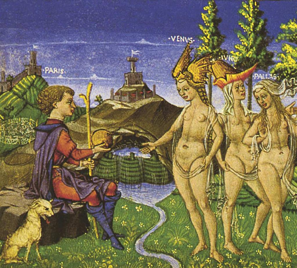 Héra, Athéné és Aphrodité megjelenik Parisz, a trójai királyi vérből származó pásztor előtt, hogy ő döntse el, melyikük a legszebb nő az istenek világában.