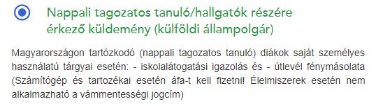 Az értéknyilatkozat nem formanyomtatvány, lényege, hogy a feladó által írt és aláírt nyilatkozat legyen. 23. kép 5.1.