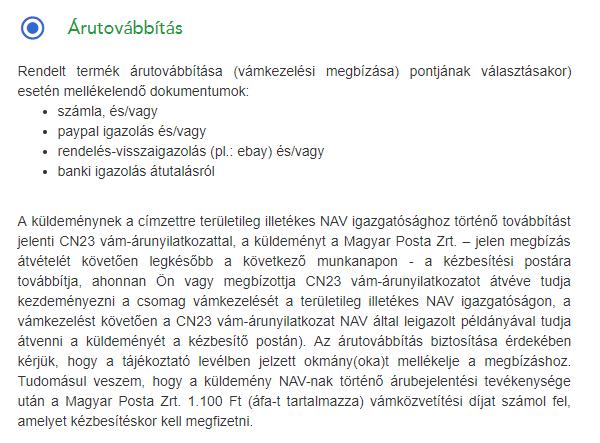 7 Egyéb Amennyiben az első hat küldeményjelleg nem fedi le adott küldemény jellemzőit, lehetőség nyílik szabad szöveges mezőben Egyéb kategória megadására (28. kép). 28. kép 5.