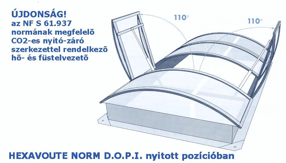 HEXAVOUTE HEXAVOUTE bármely építészeti igényhez kiválóan alkalmazható, a lehető legtöbb természetes fényt biztosító sávfelülvilágító A HEXAVOUTE NORM D.O.P.I. biztonsági állásban 1.