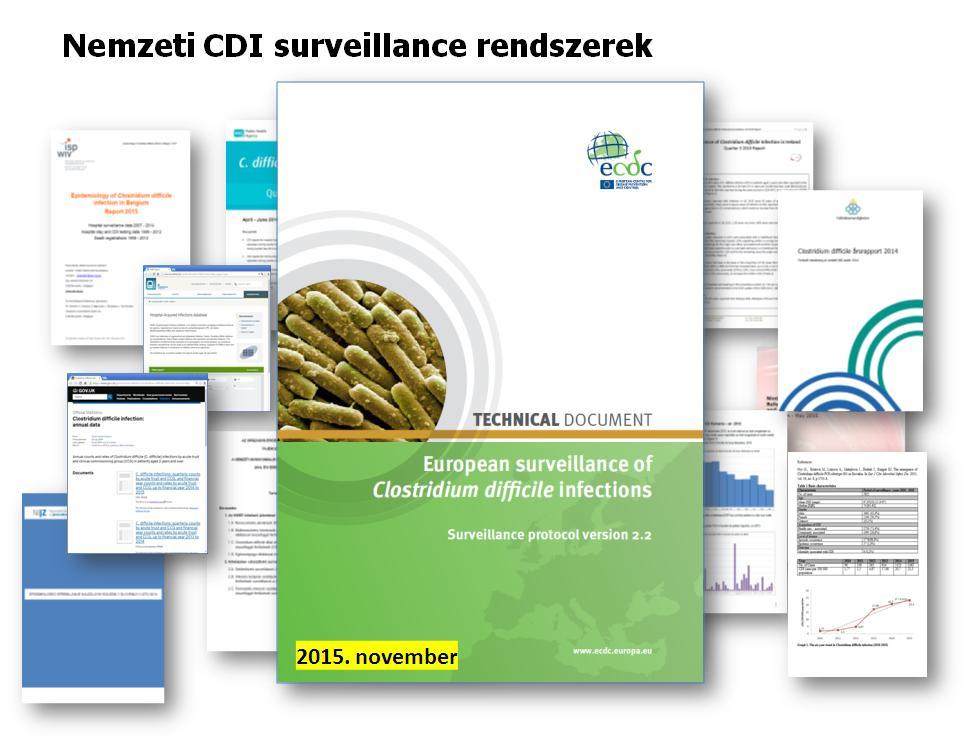Toxintermelő C. difficile hazai előfordulása - adatforrások NNSR kötelező jelentő rendszer www.oek.