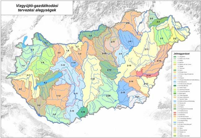 Magyarország vízgyűjtő-gazdálkodási alegységei 1-1 térkép: