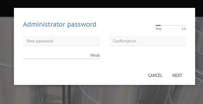 Adjuk meg az administrator felhasználó belépési kódját.