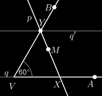 ponton. 2. Adott az AV B = 60 szög és a szög belsejében fekvő M pont.