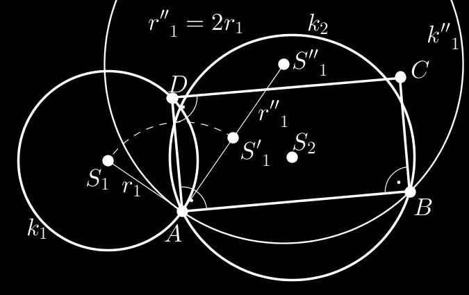 pont az M ponton áthaladó S M egyenessel párhuzamos egyenes és a t egyenes metszéspontja; (i) k (S; r = SM) kör. A feladatnak két megoldása van. 16.