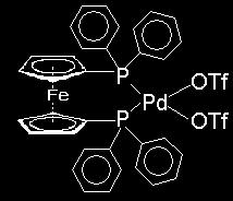 dppe = 1,2-bisz(difenil-foszfino)-etán). A komplex kationok ellenionjaként triflát anion szolgált. Az alkalmazott palládiumkomplexek szerkezetét a 70. ábra szemlélteti.