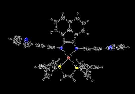 Az MR-vizsgálataink eredményét megerősítették a ligandum etanolos adduktjáról, illetve a [Pd(dppe)(OTf) 2 ]-tal képzett komplexéről készített egykristálydiffrakciós felvételek (75. ábra).