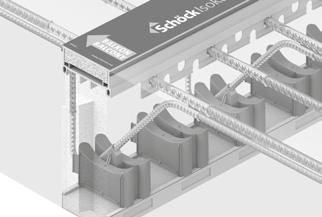 Schöck Isokorb Alapfogalmak Helyszíni betonozásos építési mód A nyomólapból a betonba történő teherátvitel a nyomólapnak a frissen öntött betonhoz való