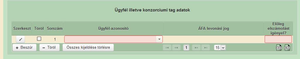 Az adatblokkok gombjai és azok funkciója: Szerkeszt gomb - az adott adatblokk szerkesztését teszi lehetővé.