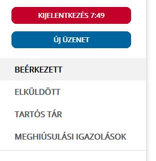 13. Kattintson a BEÉRKEZETT menüpontra 14. Kattintson a beérkezett levélre.