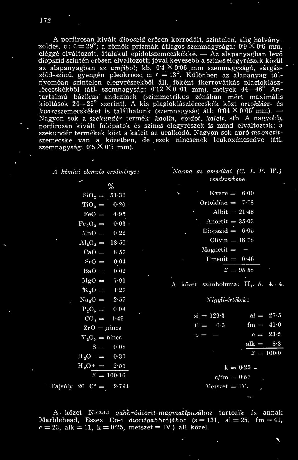 Különben az alapanyag túlnyomóan színtelen elegyrészekbl áll, fként ikerrovátkás plagioklászlécecskékbl (átl.