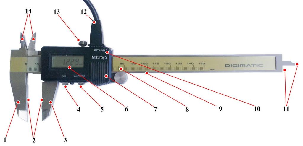 7.8. Digitális kijelzésű tolómérő (5) A digitális kijelzésű tolómérő egy mechanikai elven működő hosszmérésre alkalmas eszköz, amelynek működése összehasonlító módszeren alapszik (a két fogalom