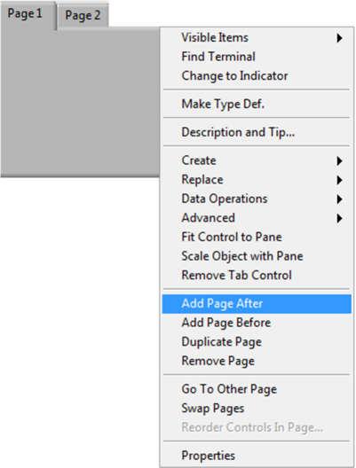 6. ábra Lap hozzáadása a Tab Control-hoz. i. Nevezze át a Tab Control lapjait balról jobbra haladva: Step and Impulse, Initial, Linear Simulation! 3.