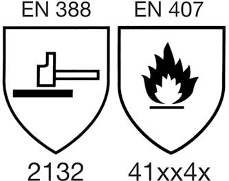 marhabőr/hasított marhabőr szabvány: EN 388/EN 407 kategória: II.