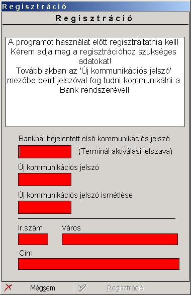 15. A program használata előtt regisztráció szükséges, amely a Kommunikáció ikonra kattintva válik elérhetővé. Kattintson a Kommunikáció ikonra a regisztráció megkezdéséhez.