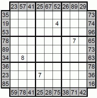 KÜLSŐ PÁROS (70+70 PONT) A hagyományos Sudoku rejtvények szabályain túlmenően tudjuk, hogy az ábra