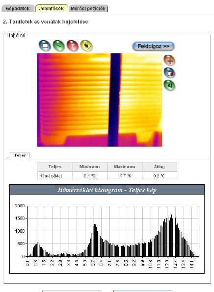 ThermoALERT Új jelentés hozzáadása területek és vonalak megadása A