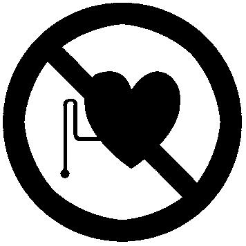 Possible hazard for persons wearing pace makers! Dangers possibles pour des personnes ayant des stimulateurs cardiaques! Mogelijke gevaren voor mensen met een pacemaker!