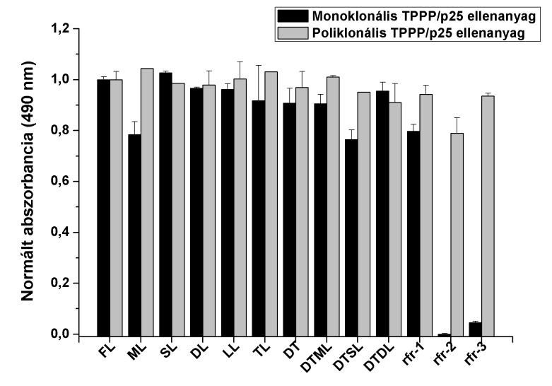 TPPP/p25 fehérje jelenlétében, Zn 2+ nélkül vagy 20 μm ZnCl2 mellett.