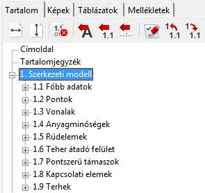 A harmadik lépés a dokumentációs fejezetek hozzáadása és kivonása a dokumentációhoz. Tervezési határállapot dokumentálásához kihasználtsági határérték adható meg a dialóg alján.