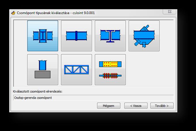 Második lépés Csomópont típusának kiválasztása Második lépésként ki kell választani a csomópont típusát.