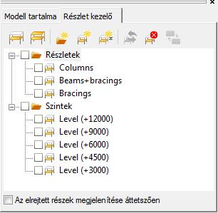 A modellfa alapesetben is tartalmazza azokat az objektum csoportokat, amelyek szükségesek egy szerkezet felépítéséhez.