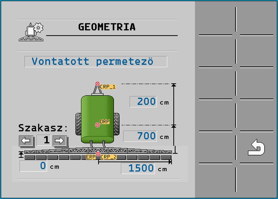 A vezérlő számítógép konfigurálása Két permetlé-körös szántóföldi permetezőgép külön vezérlő számítógépekkel 7 - Megjelenik az ISO 117