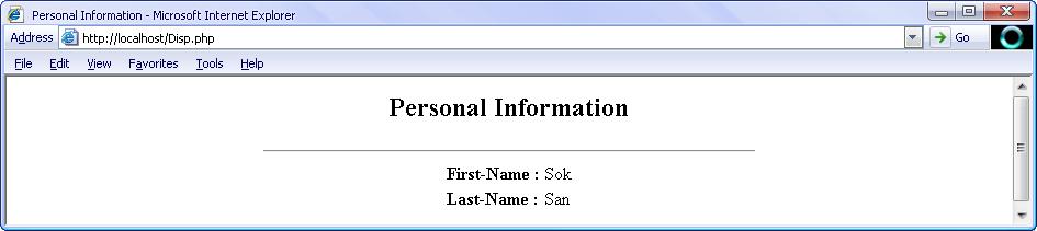 ?> </body> </html> Gñknwg)aneXIjBIPaBxusKñarvagkareRbIR)as;nUv post method nig get method enaeli Address bar rbs; brower nimyy².